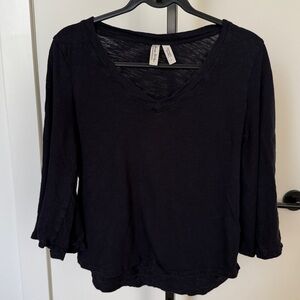 Anthropologie Navy Blue V-Neck Tee